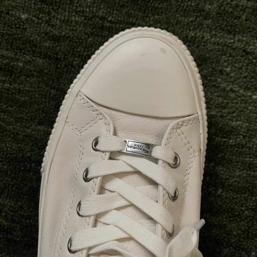 The Kooples White Smooth Leather High-Top Sneakers Men’s Size 10 Street Style - Picture 8 of 9